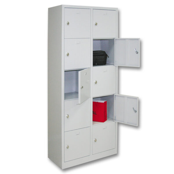 Metal Locker Cabinet with 10 Doors with  7 Modules