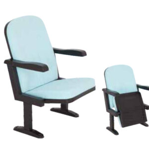 Ergonomic Lecture Hall Seating with Integrated Desk – Blue
