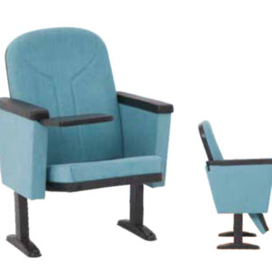 Ergonomic Lecture Hall Seating with Integrated Desk – Blue