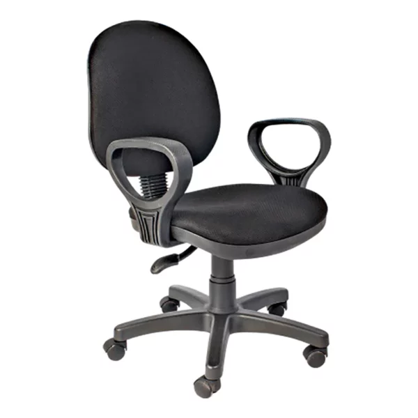 Basic Adjustable Swivel Office Chair - Black - Image 2