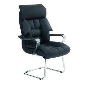 Executive Guest / Conference Chair with Wood Arms – Black