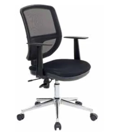 Chaise de Bureau en Maille — Soutien Lombaire, Base Chromée
