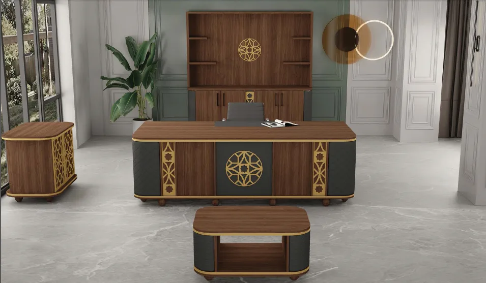 Aménagement Bureau Prestige — Bois, Noir & Or