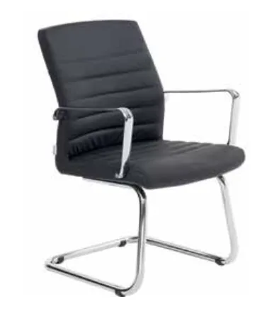 Chaise Visiteur Design — Simili Cuir Noir